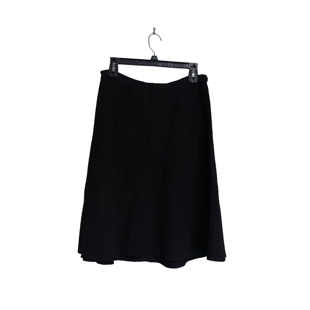 Cabi Black Knit Pattern Midi Skirt Size Small